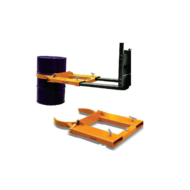 厂家提供 虎力抱箍式叉车专用油桶搬运夹 油桶搬运车450kg批发