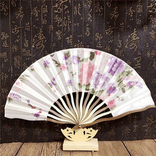 女扇龙骨扇弯扇刀扇女式折扇绸缎扇工艺扇高档礼品