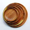 Wholesale Acacia Circular Card Disk Wooden Disc Fruit Cake Disc woody round dish