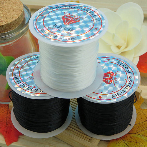 Wholesale colorful elastic thread, spandex flat elastic rope, crystal hair extension string, educational DIY bead threading cord material