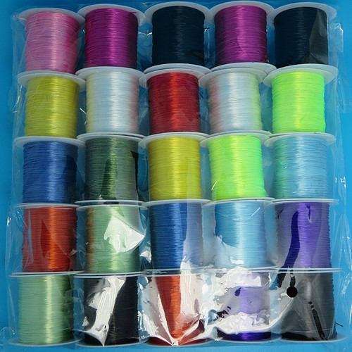 Wholesale colorful elastic thread, spandex flat elastic rope, crystal hair extension string, educational DIY bead threading cord material