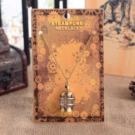 steampunk 蒸汽朋克复古船灯纯铜吊坠项链 热销产品 厂家批发