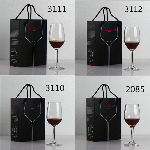 Crystal glass red wine glass set 2 gift box wine set goblet grape burgundy glass Bordeaux logo