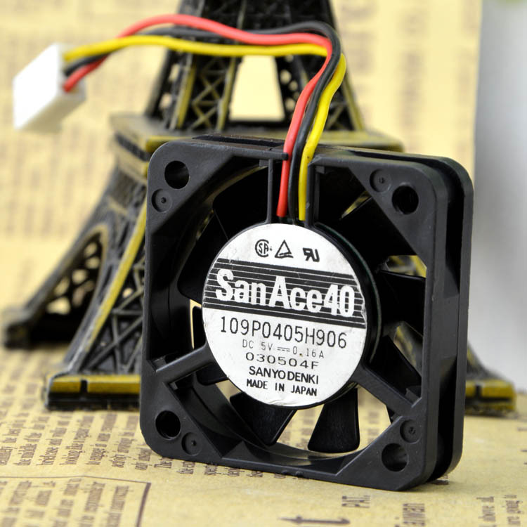 日本三洋SANYO 4010 4CM双滚珠风扇 静音 5V 0.16A .109P0405H906