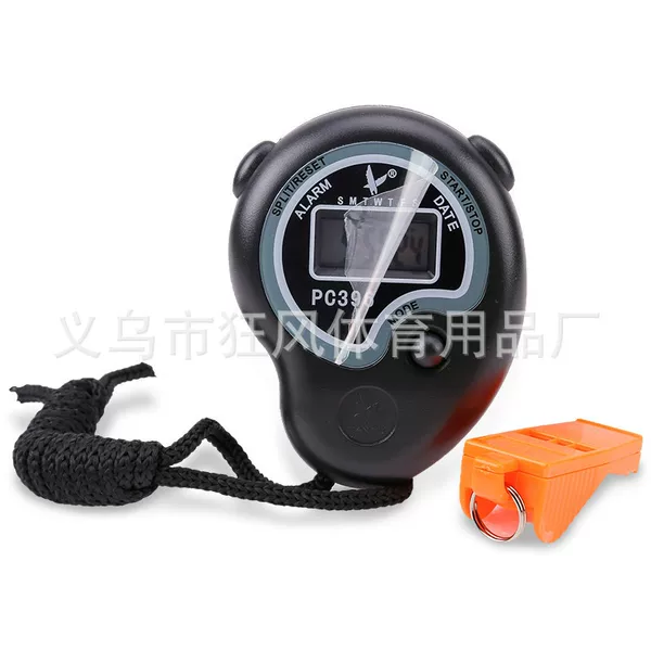 Sports stopwatch single row 2-way 5-bit stopwatch free whistle running watch code watch track and field sports referee coach timer