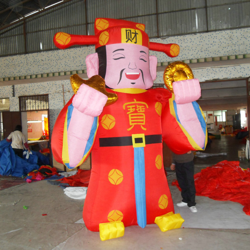 充气财神爷气模 充气财神气模广场门口摇摆人偶卡通财神气模加工