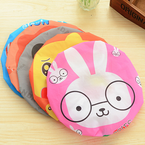 Lindo hogar de dibujos animados gorro de ducha adulto impermeable PVC gorro de ducha animal dama gorro de baño multicolor opcional al por mayor