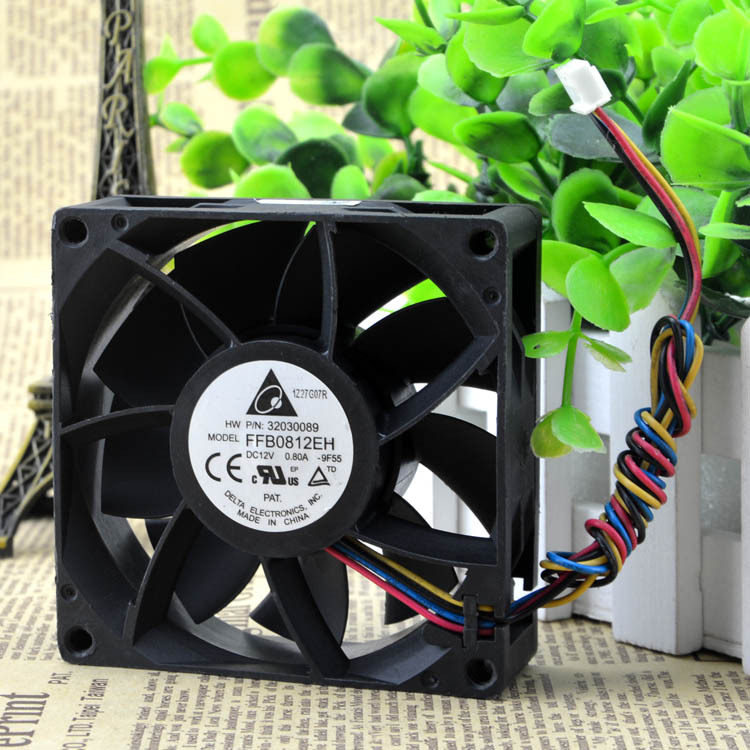 台湾 台达 8CM 12V 0.80A 暴力风扇大风量 FFB0812EH 4线支持PWM