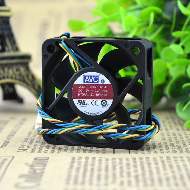 AVC 5015 12V 0.2A DA05015R12H 四线带PWM温控 5CM静音小风扇