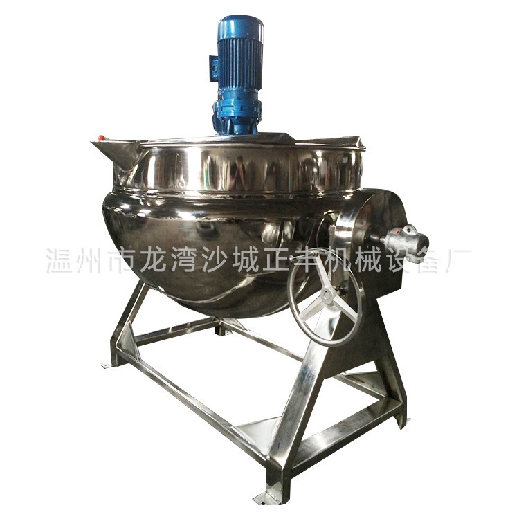 厂家批发304不锈钢夹层锅 可倾式燃气加热夹层锅食品卤煮锅设备