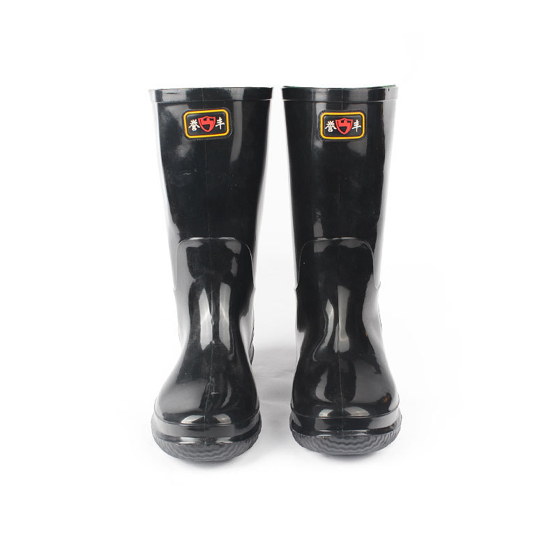 批发【誉丰】防水防滑耐磨耐轻微酸碱橡胶加厚底劳保工作橡塑水靴