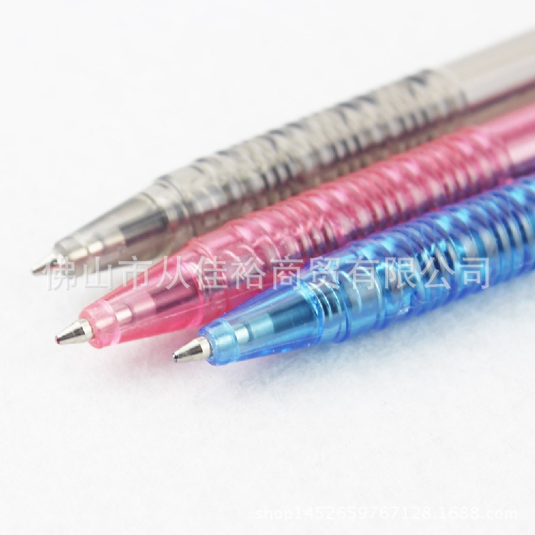 Wholesale Free Horse Office Pen 309 Ballpoint Pen Push Ballpoint Pen Economic Transparent Blue Ballpoint Pen Free Shipping