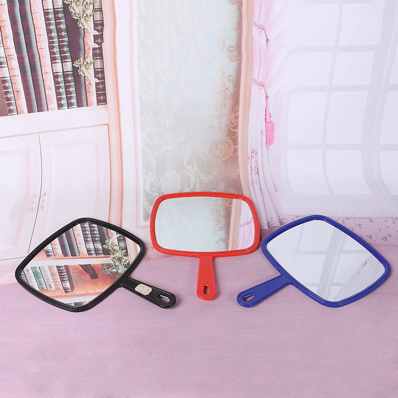 Supply plastic large -scale square -shaped single -sided handle mirror makeup mirror hand -made dressing mirror can be printed
