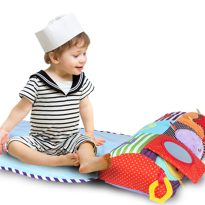 Mamamiya bebé gateando manta acostado almohada juego cojín con Bell teether bebé gateando Mat fábrica al por mayor