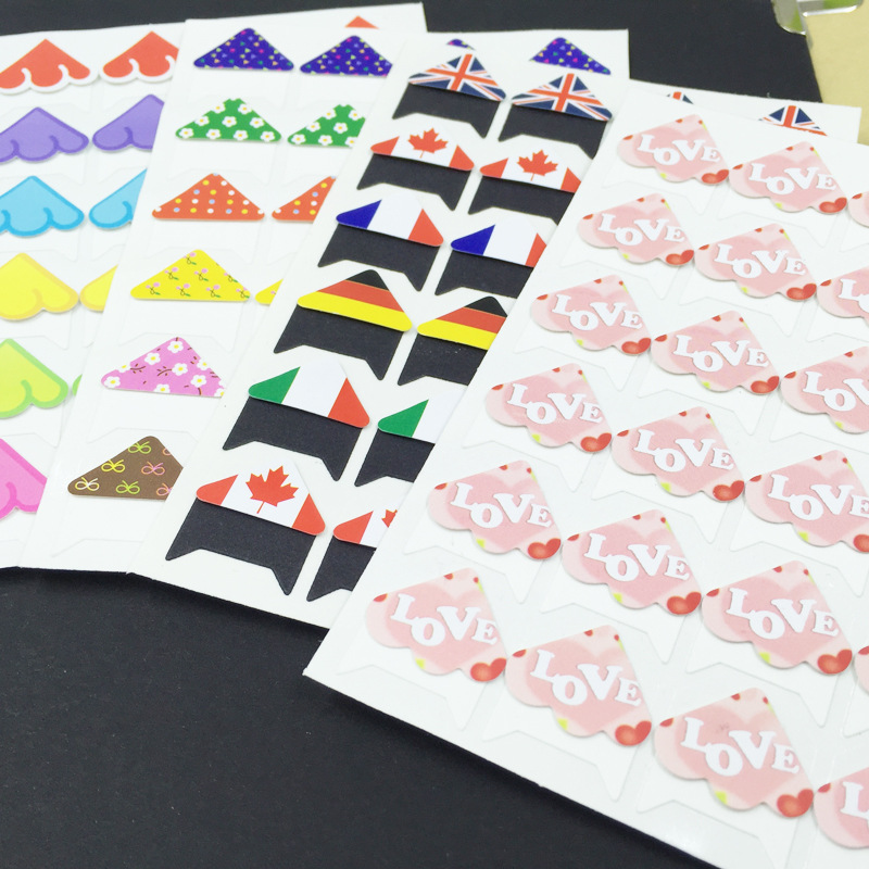 24 piezas de bandera floral colorido nube amor pegatinas de esquina DIY álbum explosión caja hecha a mano pegatinas de esquina foto fija pegatinas de esquina