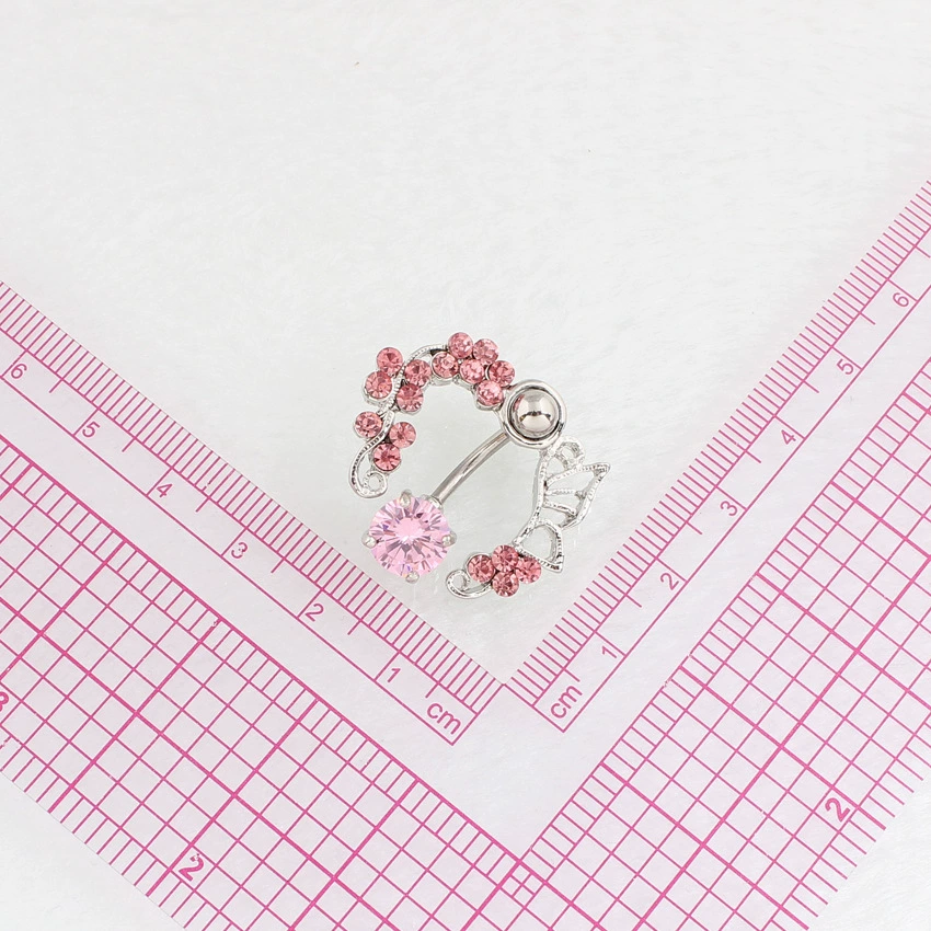 Fuchsia belly button piercing, accessory with zircon, wholesale, ebay, (Physicals)