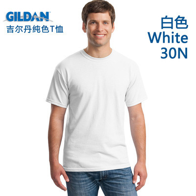 Gildan 63000 color sólido algodón en blanco camiseta personalizada impresa LOGO clase uniforme cultural camisa publicidad camisa al por mayor