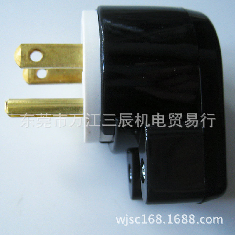 可调出线方向台湾电源插头LK7515PT 两极美式引挂小插头NEMA 5-15