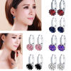 Silver earrings, crystal solar-powered, zirconium, Korean style, Aliexpress, ebay