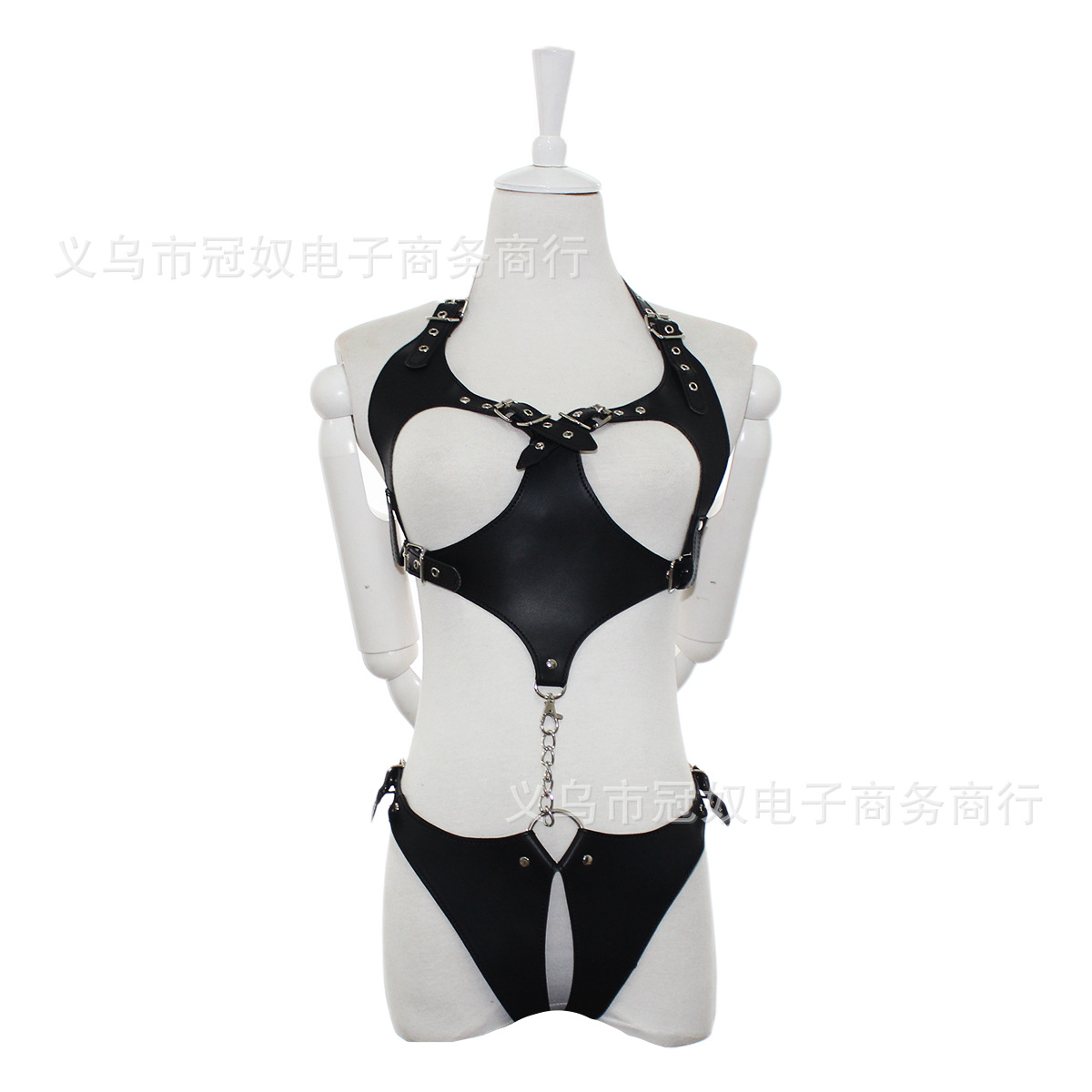 另类成人情趣用品束缚衣露乳诱惑皮革漆皮镂空绳衣套装现货批发