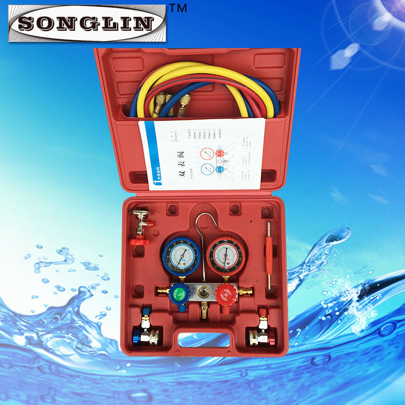 厂家供应汽车空调加氟表 不锈钢精密制冷表 电子防震耐酸冷媒表