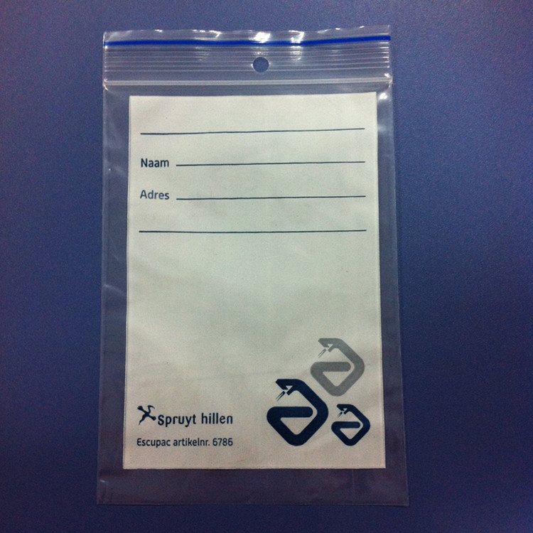 PE夹链袋蓝边红边骨袋PE骨袋PE饰品包装袋骨上飞机孔塑料密封袋