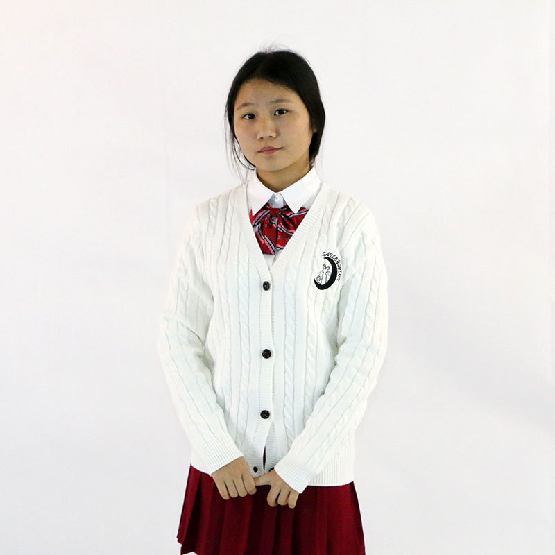 现货 JK制服开衫可爱美少女战士月亮刺绣百搭直筒长袖针织衫cos