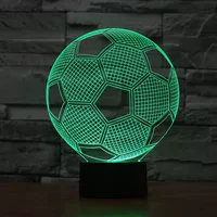 3D LED night light football — gradient colors, touch/remote control, customizable logo