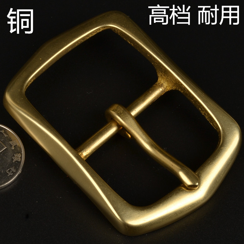 男式实心纯黄铜针扣皮带扣头日字扣针式皮带头裤带扣腰带扣头卡子