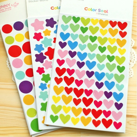 Love Stars Cute Color Stickers Handbook Growth Manual Children's Cartoon Stickers Handmade DIY Photo Album Materials