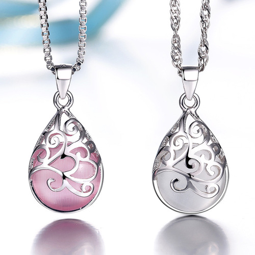 Weihua Silver Plated Pendant Women's Moonlight Cat's Eye Fashion Love Wishing Women's Pendant Accessories Wholesale