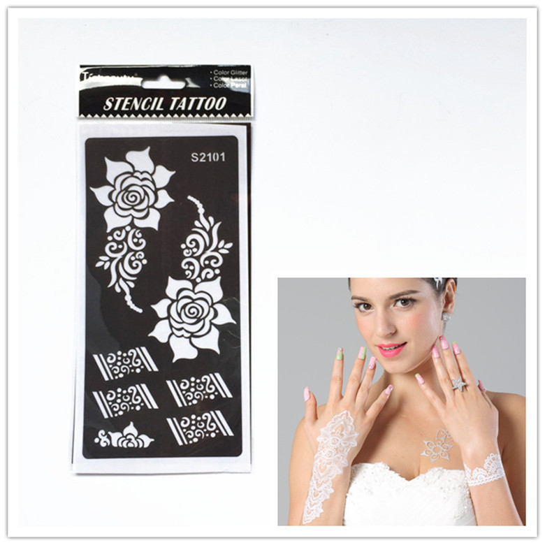 Henna Spray Painting Templates Wholesale, Body Painting Hollow-Out Stickers, Tattoo Stencils, Creative Tattoo Designs