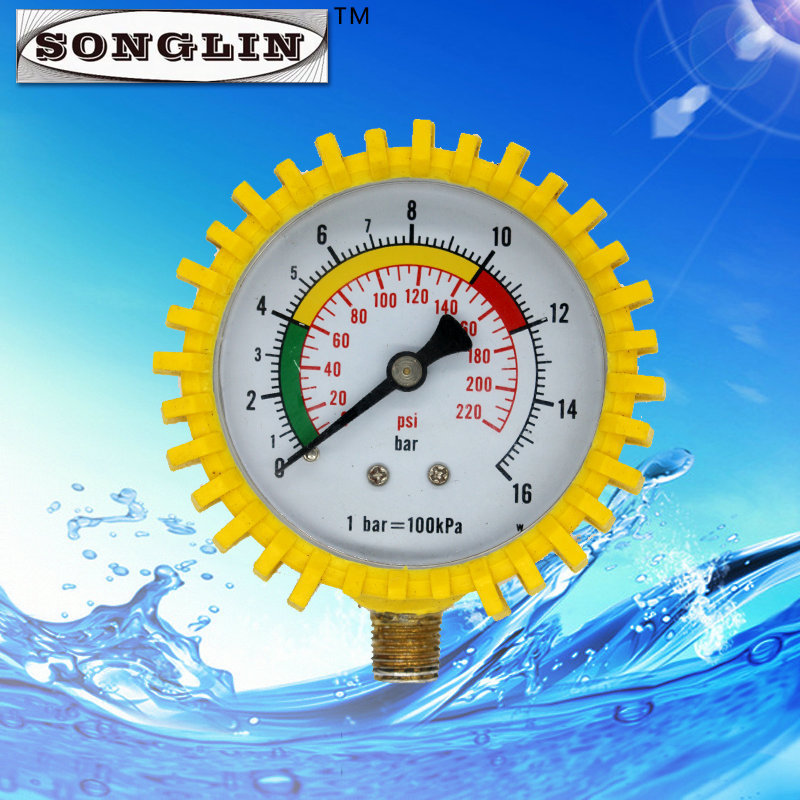 直供多种16BAR防震胎压枪表头 胎压表加气表头 耐震充油压力表