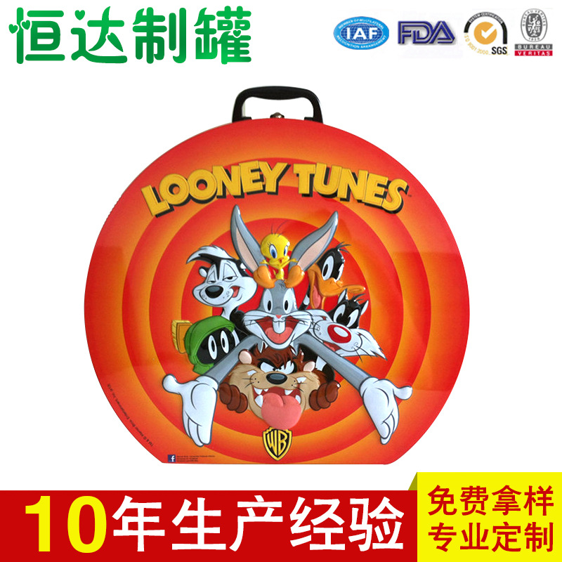 批发生产手提马口铁盒卡通儿童创意午餐生日礼物糖果盒首饰收纳盒