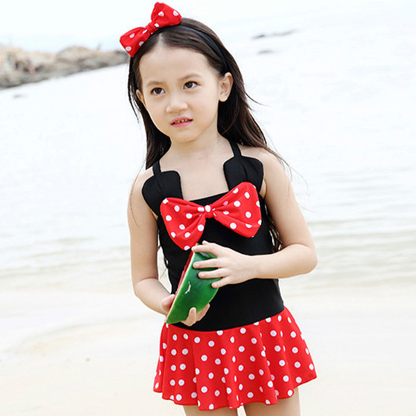 Brand children's cute swimwear with bow