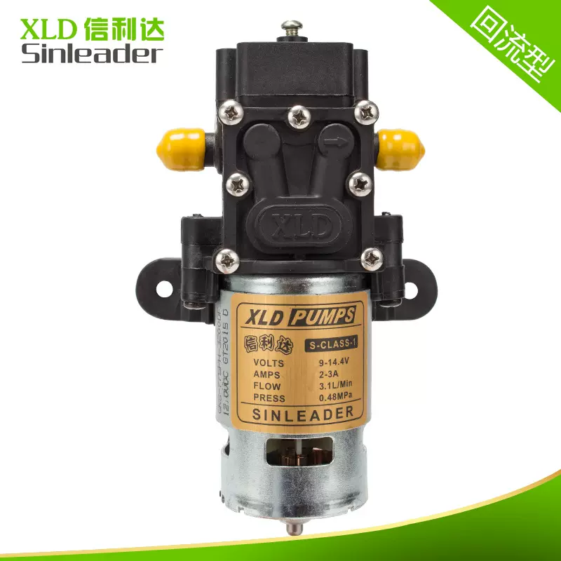 信利达 隔膜泵回流型大流量螺纹接口12V电动消毒喷雾水泵厂家批发