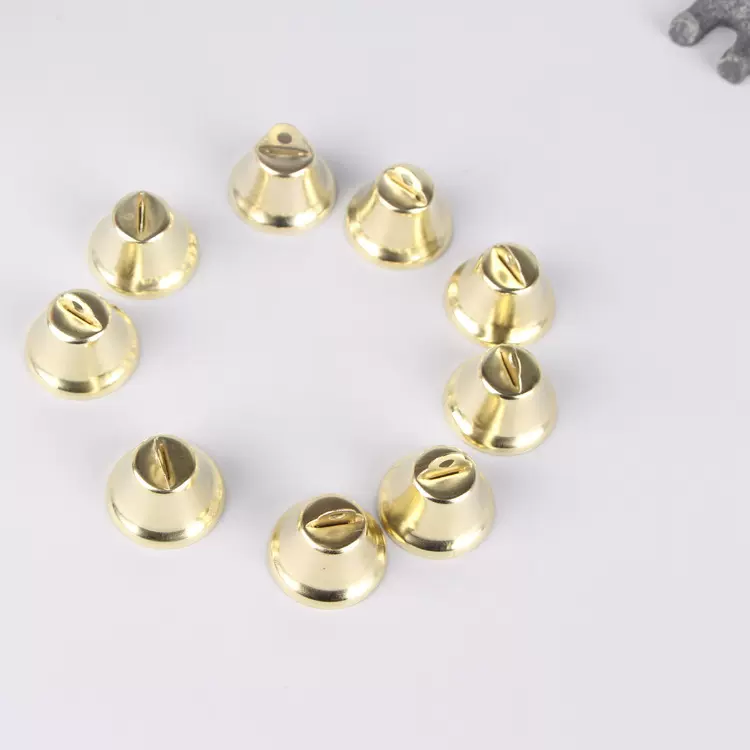 2024厂家直销仿金色喇叭铃铛金属铃铛一字彩色铃铛圣诞十字铃铛