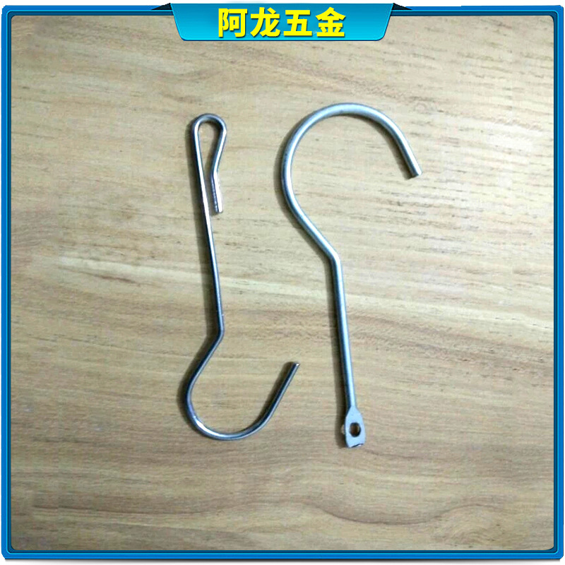 多规格金属直柄吊钩 不锈钢五金钩子配件 铁艺上墙挂钩定 制