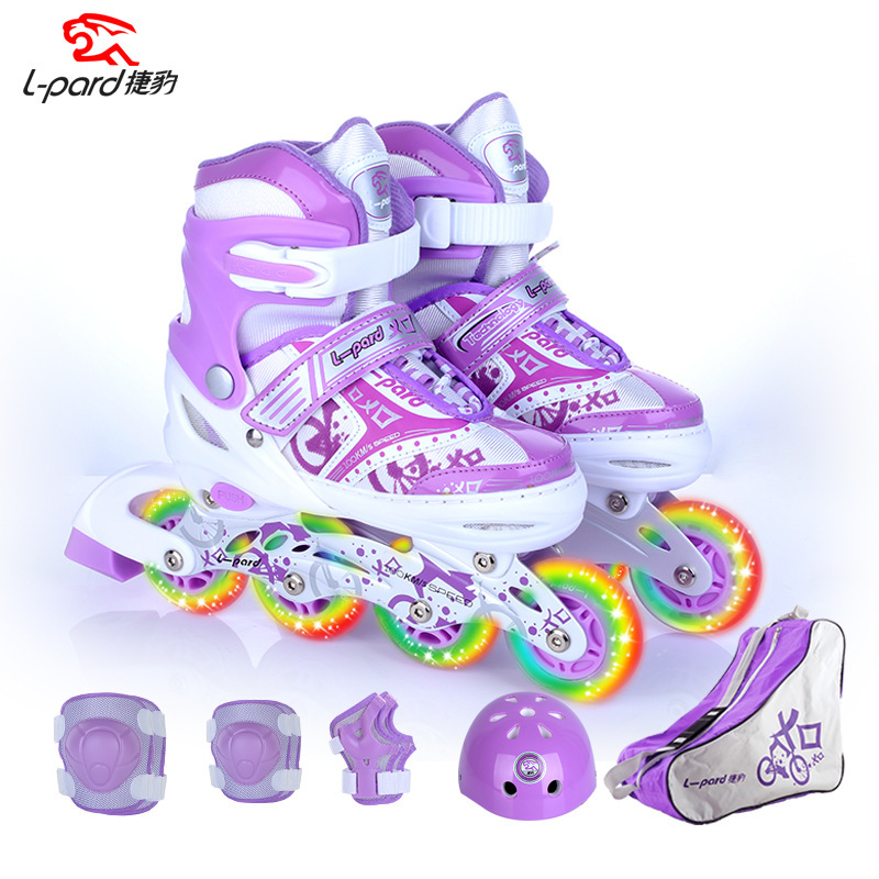 Jaguar skates children's women's full set straight men's roller skates four yards adjustable roller skates brand factory direct sales Jaguar skates children's women's full set straight men's roller skates four yards adjustable roller skates brand factory direct sales