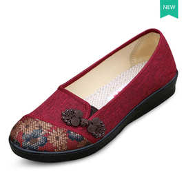 2024欣清 女单鞋新品春秋浅口妈妈鞋民族风单鞋女老北京布鞋代发