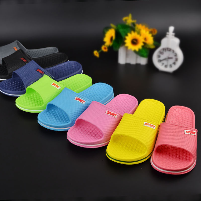 [X] Coloured cool slippers Men's Women's Bath slippers floor sandals  wholesale Random Color