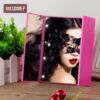 Cross -border square three -sided folding makeup mirror girl portable dressing mirror makeup counter desktop folding makeup mirror