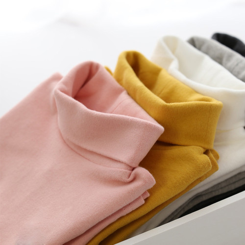  Autumn and Winter Underwear High Neck Korean Style Children's Long Sleeve Underwear Pure Cotton High Neck Underwear 
