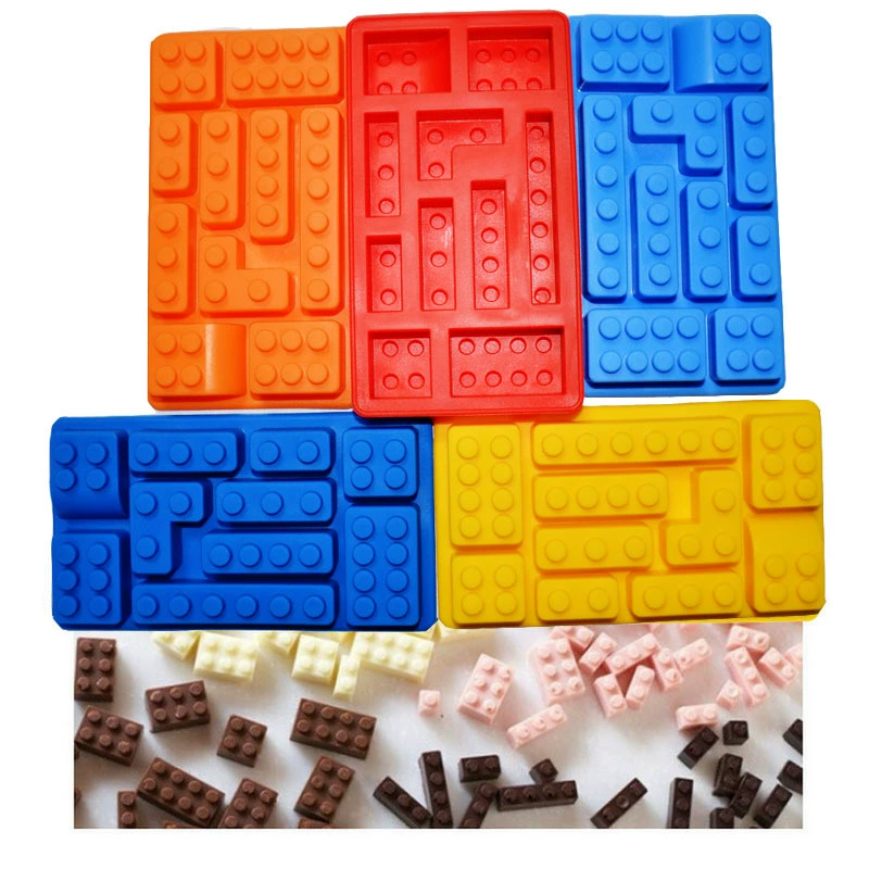 Длинные строительные блоки силиконовые ледяные решетки креативные DIY Lego Robot замороженные кубики льда шоколадные формы