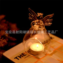 天使许愿烛台 微景观苔藓生态瓶 欧式玻璃烛台桌面阳台摆件