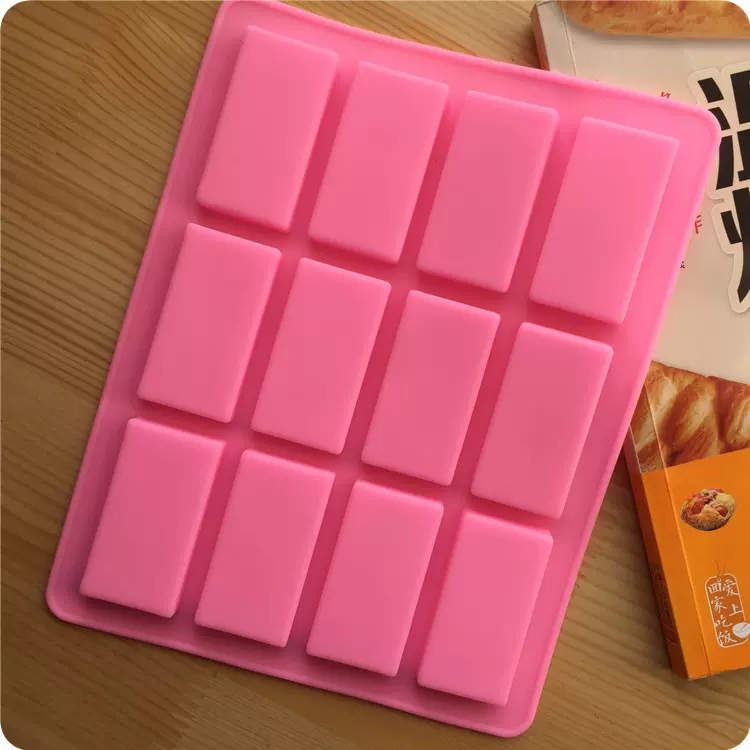 烘焙模具diy硅胶烘焙模具 新款蛋糕模12长方条硅胶巧克力模