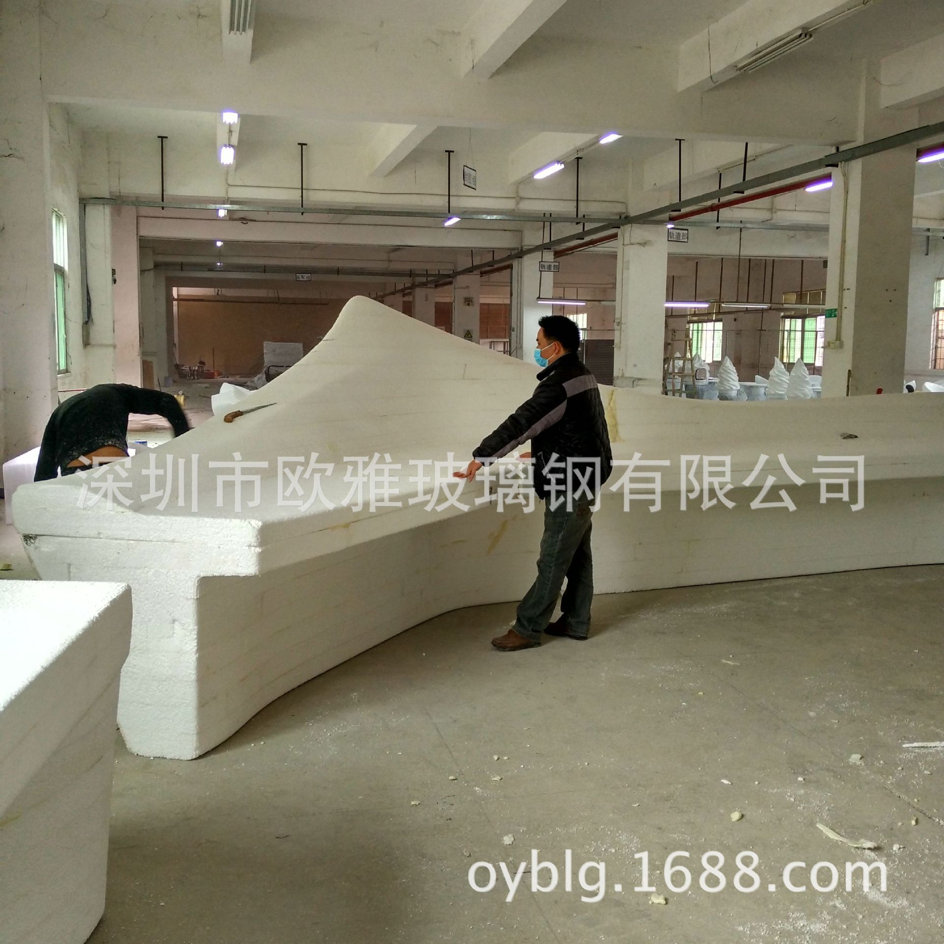 玻璃钢人造石接待台烤漆 玻璃钢展示台 异形前台 大型接待台美陈