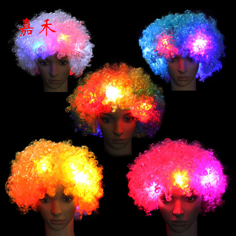 Luminous fan headgear hat explosive head wig led flash headwear clown funny funny supplies Luminous fan headgear hat explosive head wig led flash headwear clown funny funny supplies