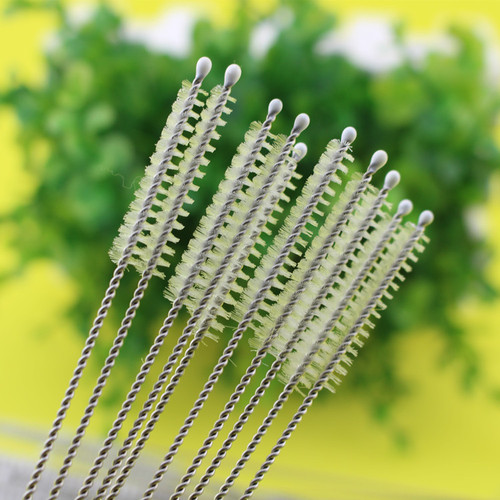 304 stainless steel straw brush bottle straw brush with OPP packaging baby bottle cleaning brush 175mm