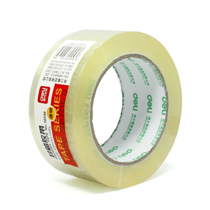 得力30248胶带 透明封箱胶带 48mm×100y 4.8cm透明胶纸 打包胶带